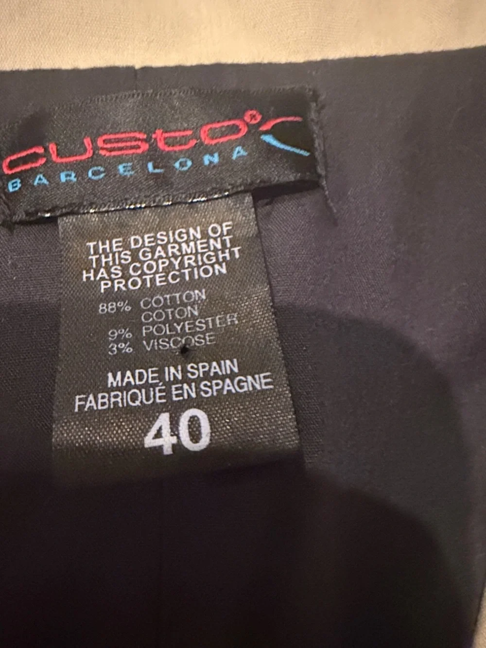 CUSTO BARCELONA Vintage Trenchcoat with a Patch Design Y2K - Picture 2 of 6